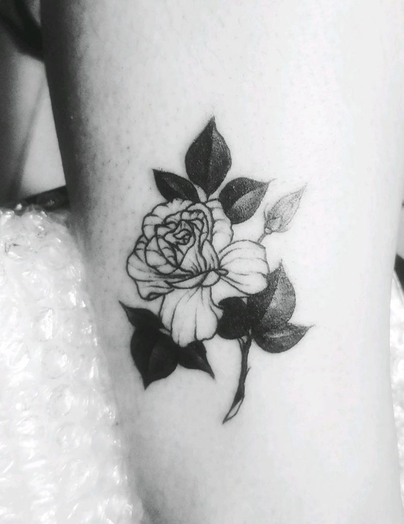 玫瑰。纹身图片