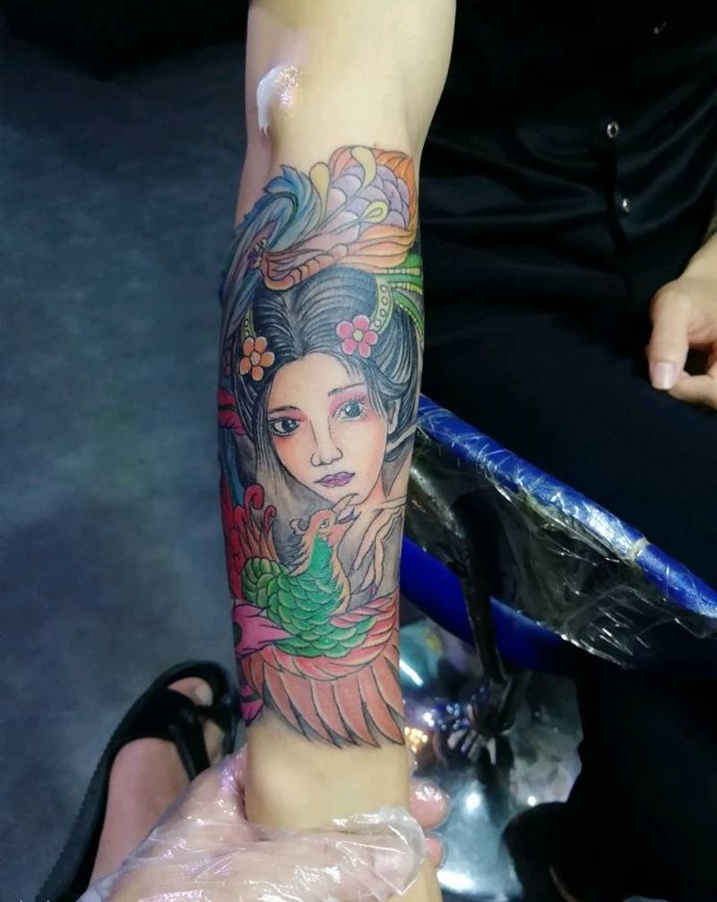 艺妓小臂作品纹身图片