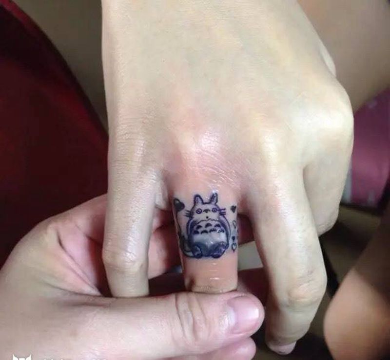 龙猫(遮盖旧纹身)纹身图片