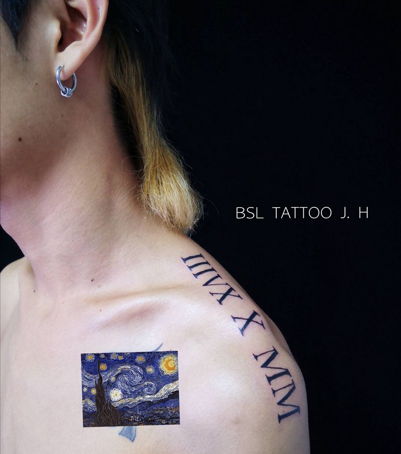 小清新：罗马数字纹身图片_手臂图腾纹身图案