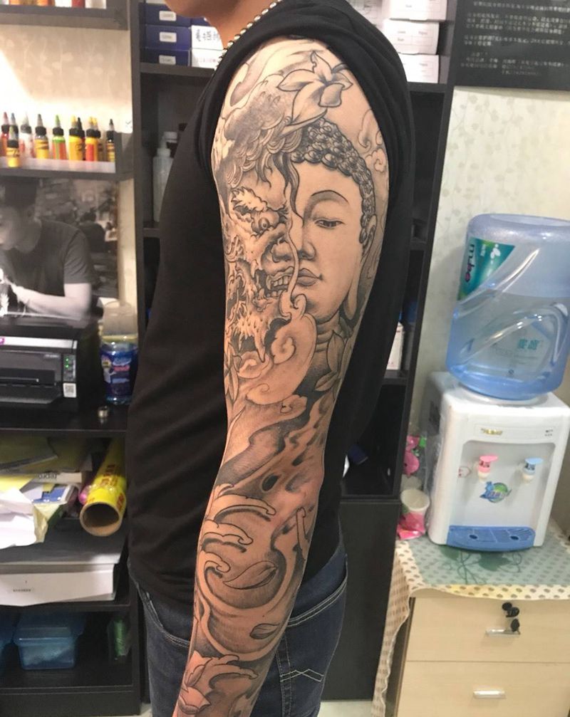 新传统花臂纹身图片