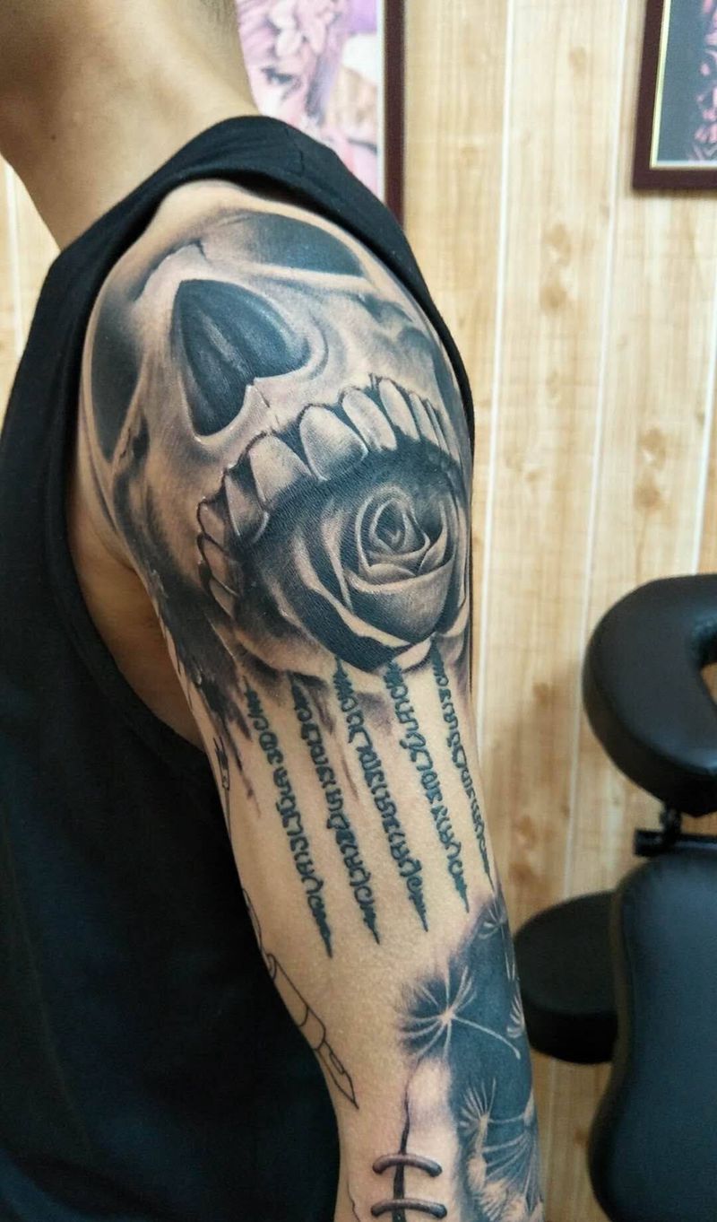 欧美添加花臂纹身图片