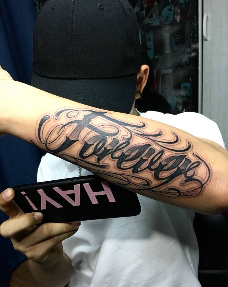 花体英文纹身图片