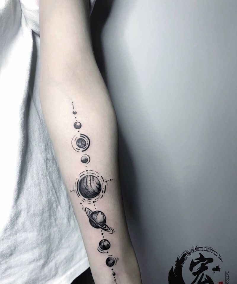 九大行星纹身图片