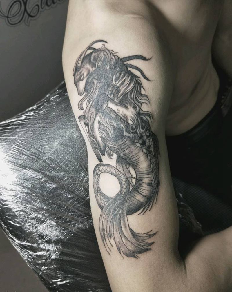 摩羯座盖图。纹身图片