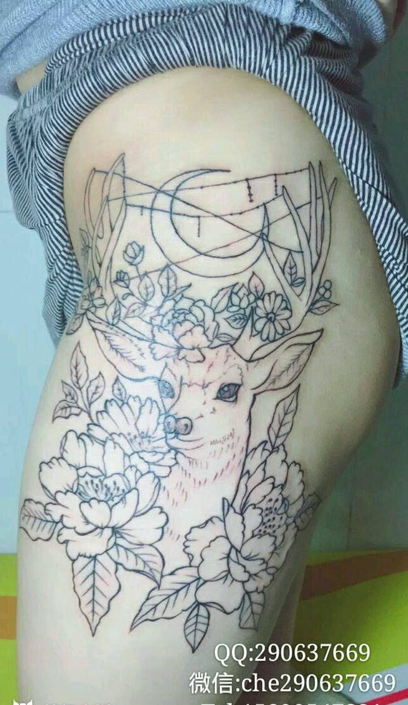 小鹿纹身图片
