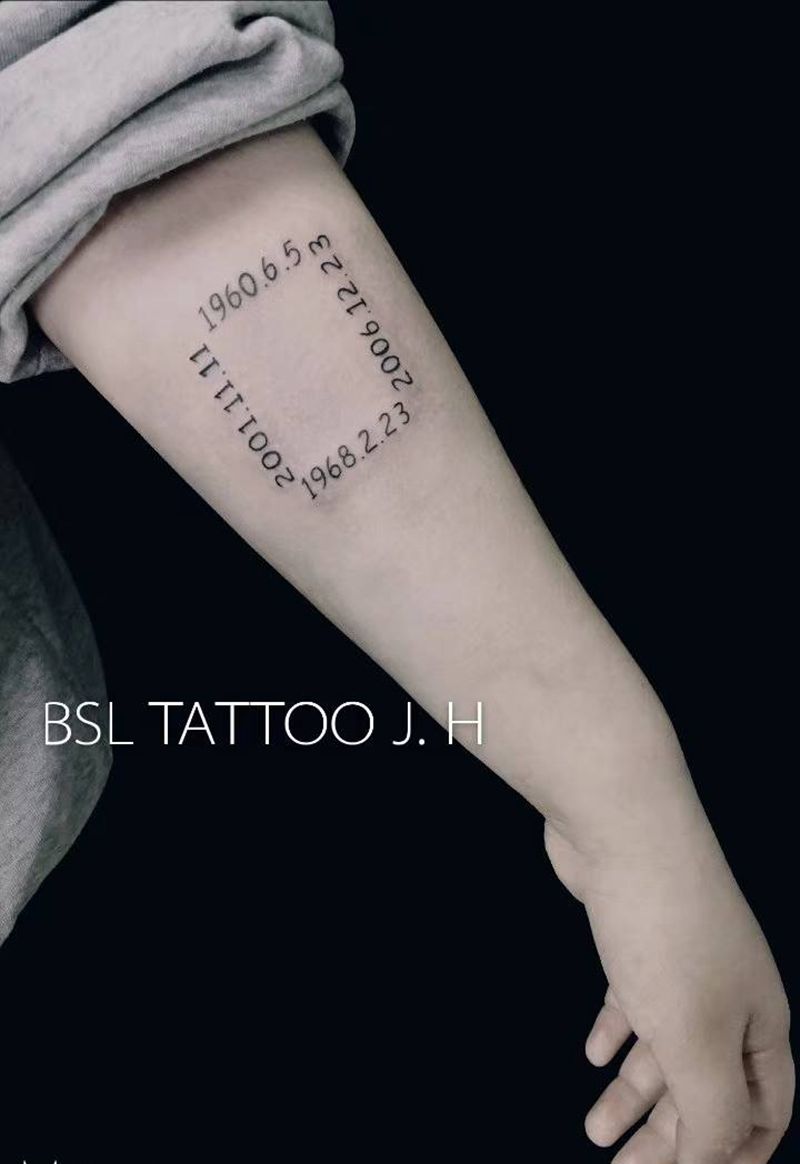 小清新：数字纹身图片_手臂图腾文字纹身图案