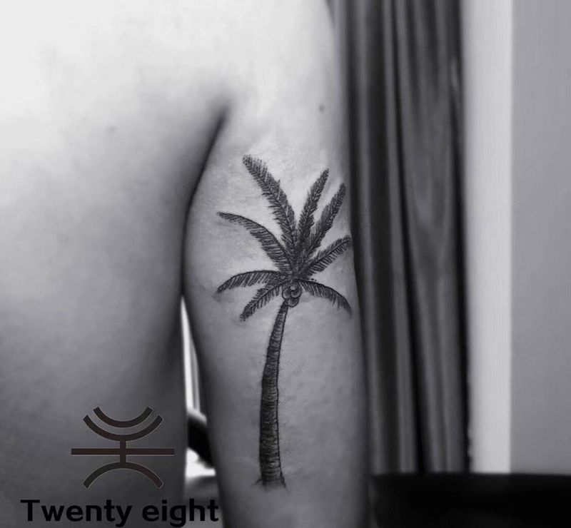 椰樹纹身图片