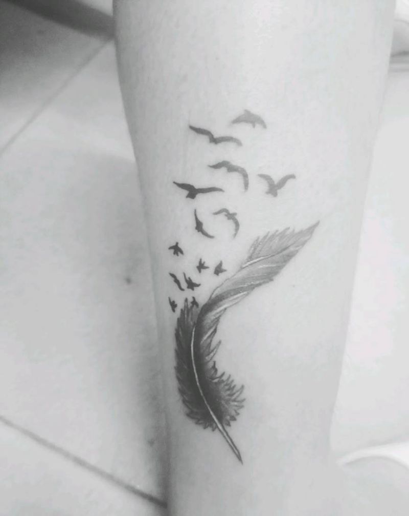 羽毛。纹身图片
