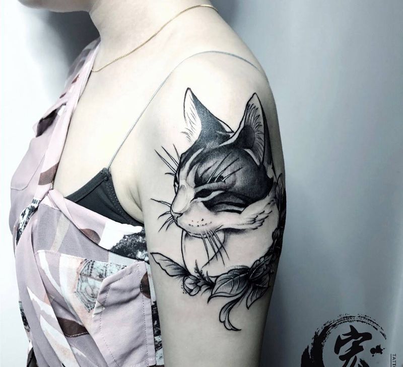 猫咪纹身图片