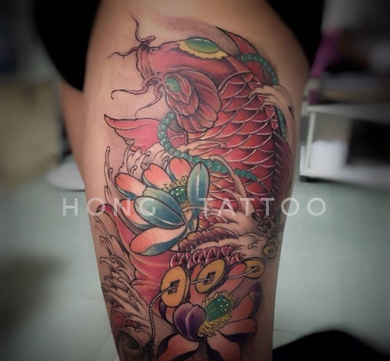 红鲤纹身图片