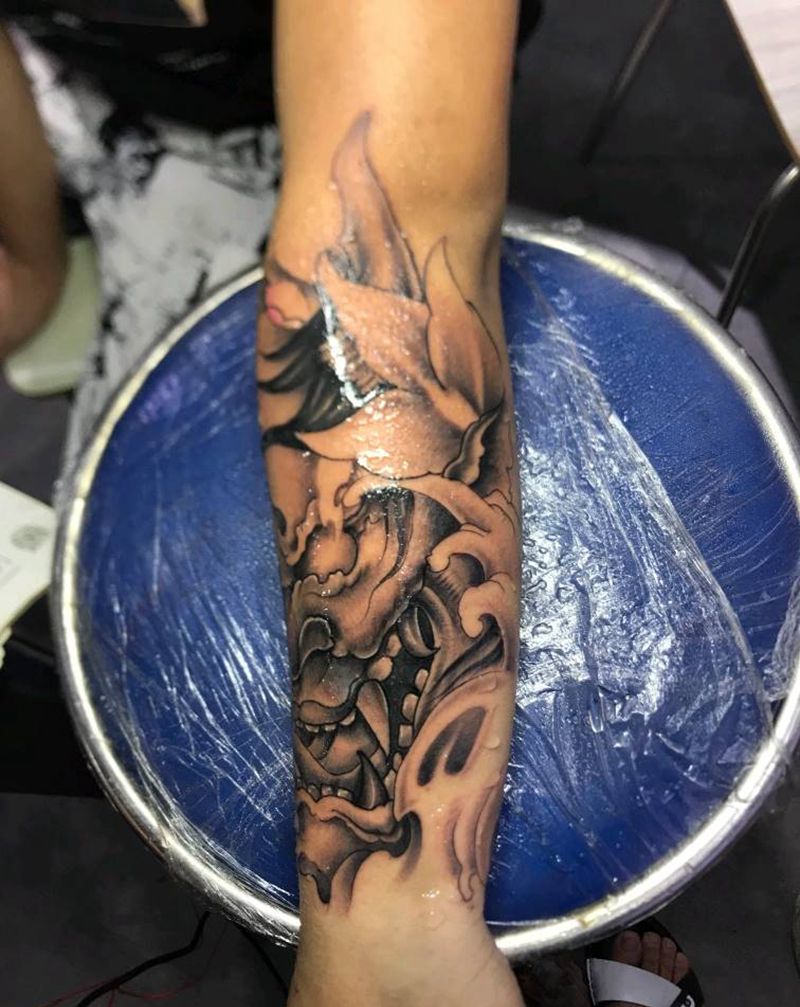 般若纹身图片_手臂新传统纹身图案