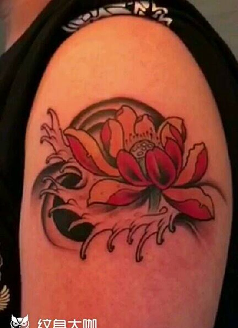 莲花。纹身图片