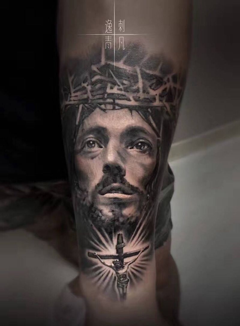 耶稣纹身图片