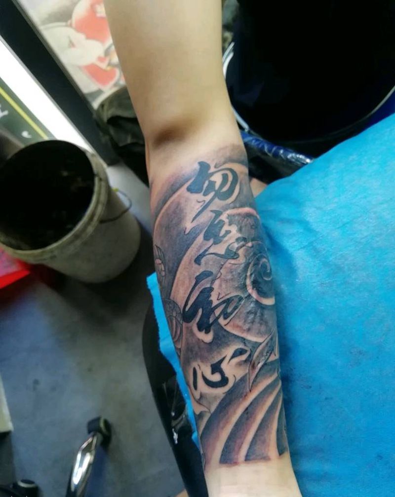 关二爷小包臂纹身图片