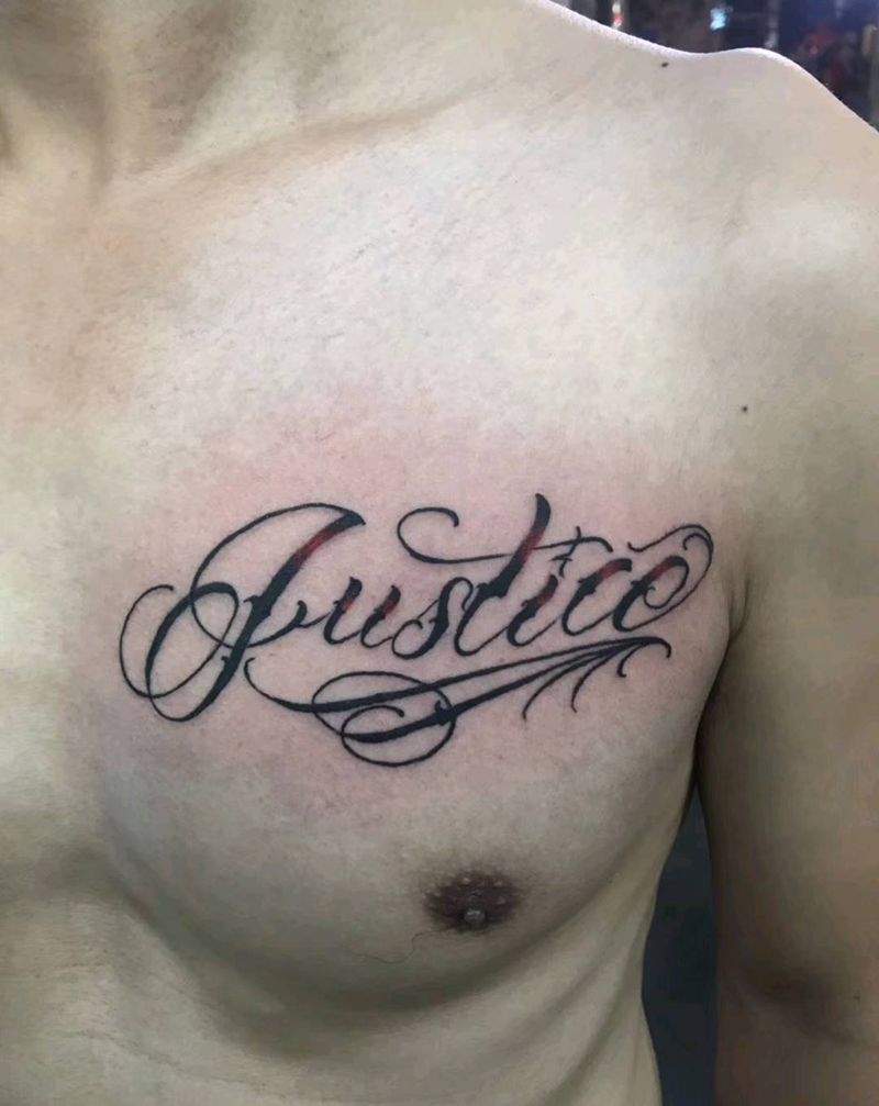 花体英文刺青纹身图片_胸部花体字纹身图案