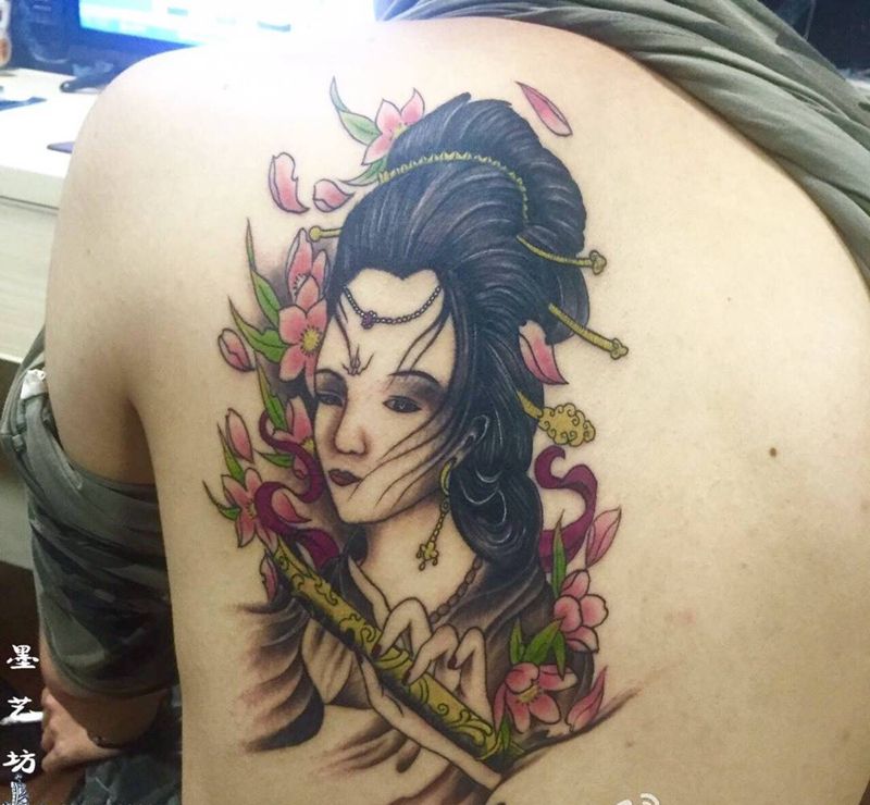 艺妓纹身图片