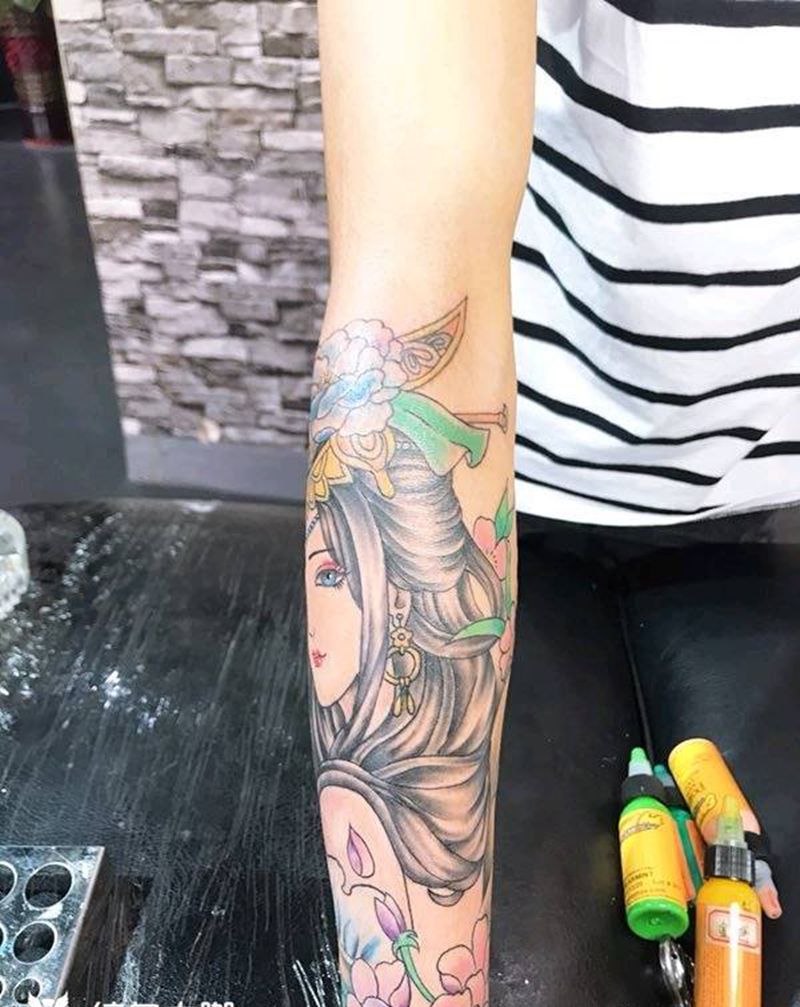 艺妓纹身图片_手臂纹身图案