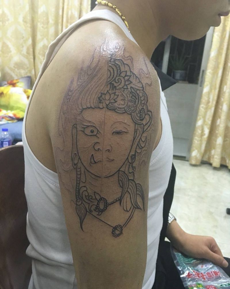 佛与魔-未完成纹身图片