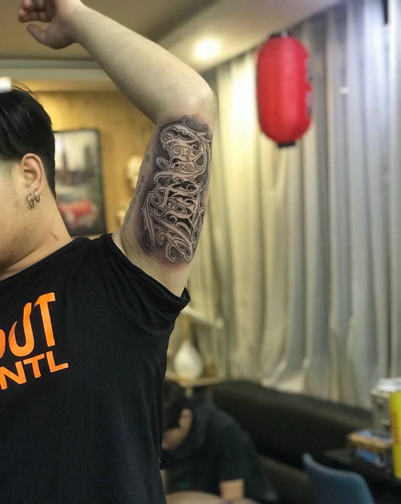 花体字纹身图片