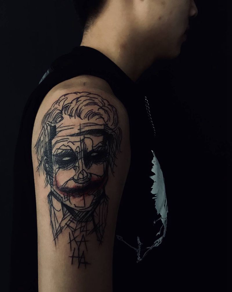 小丑纹身图片_几何纹身图案