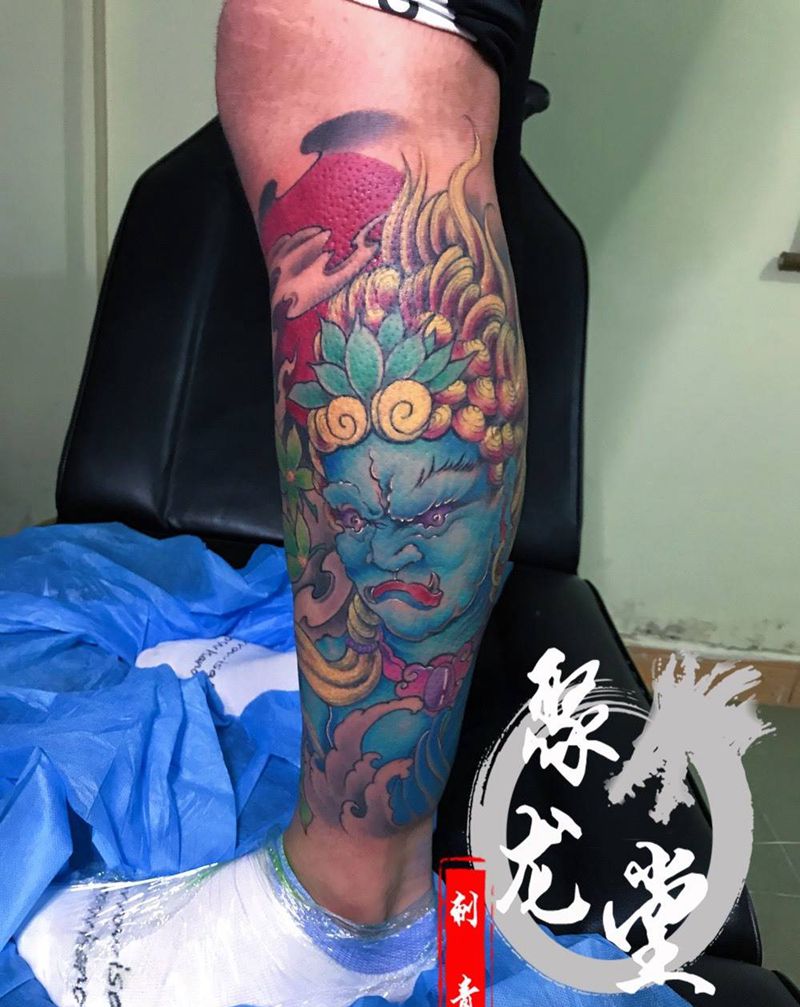 不动明王纹身图片