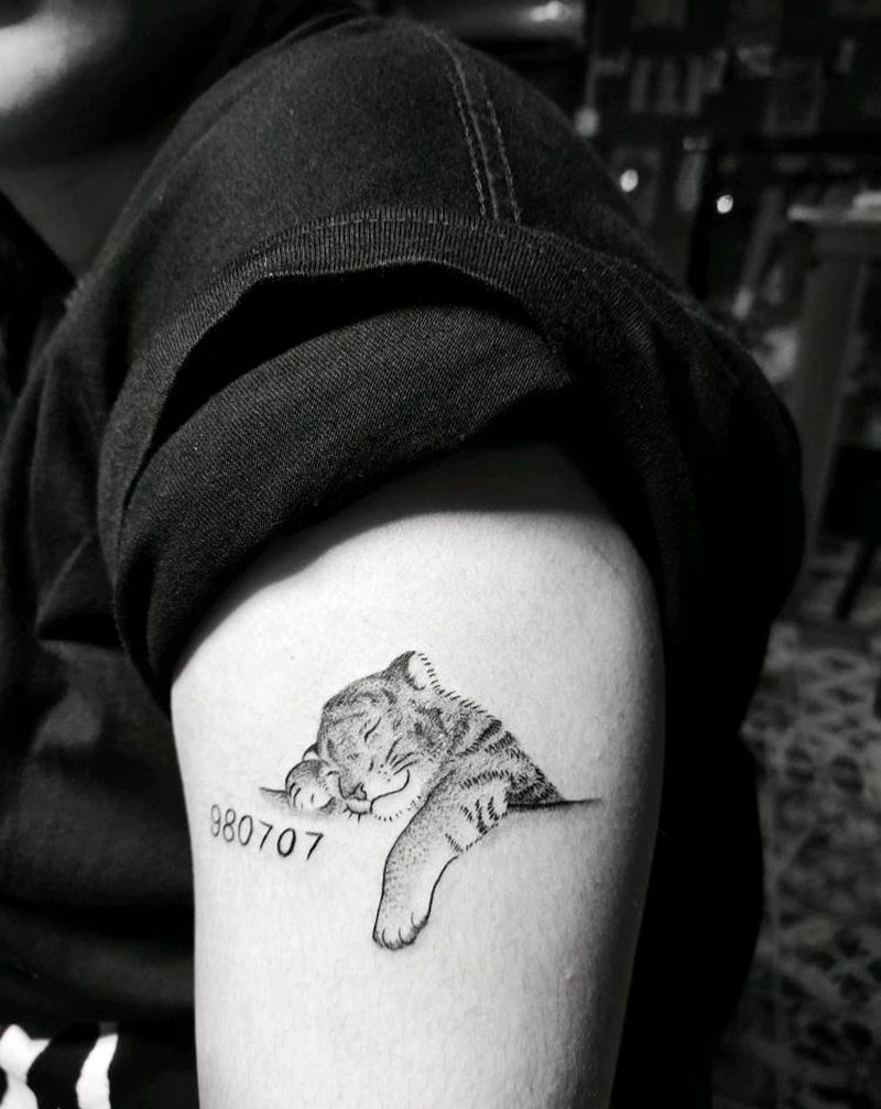 小脑斧纹身图片_老虎纹身图案