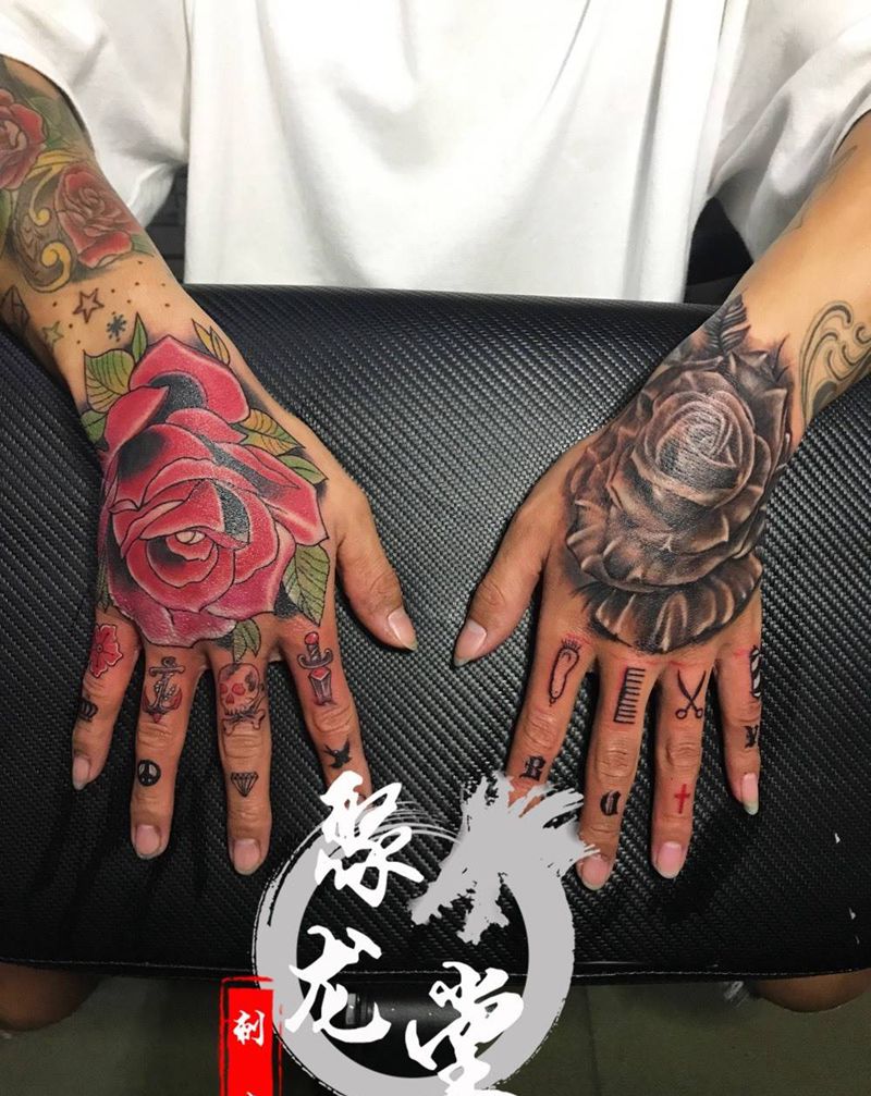 玫瑰花纹身图片