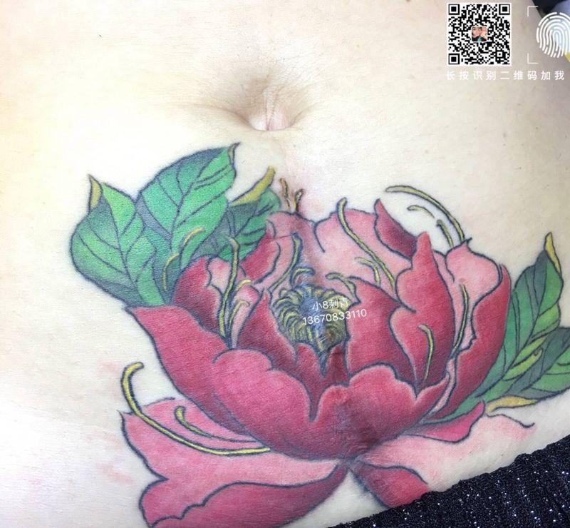 遮盖妊辰纹纹身图片