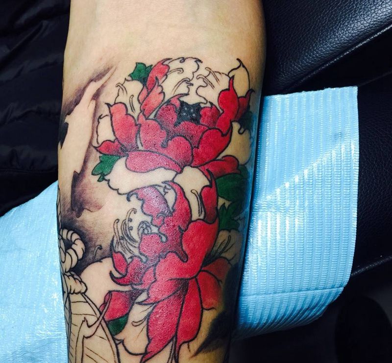 包小臂纹身图片_成品手臂传统纹身图案