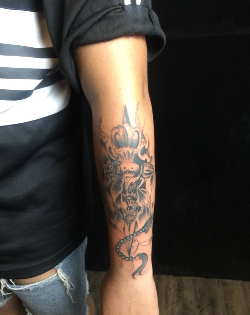 降魔杖纹身图片