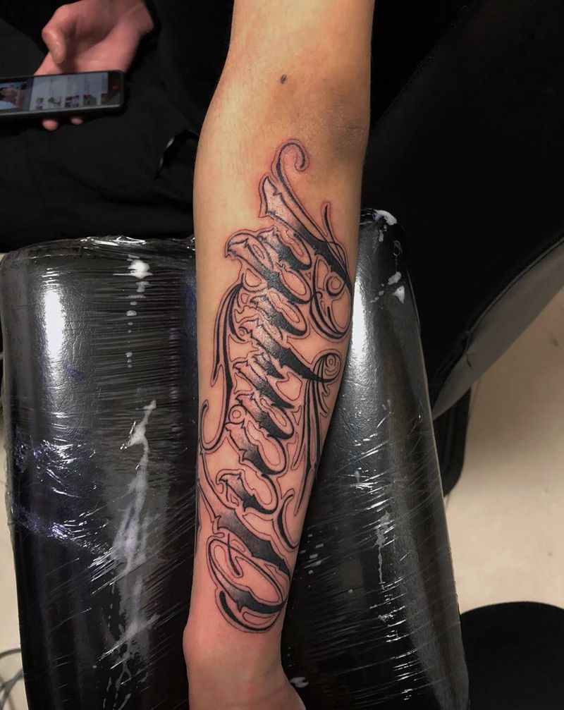 花体家庭纹身图片