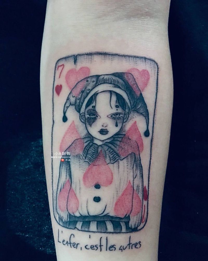 扑克小丑纹身图片