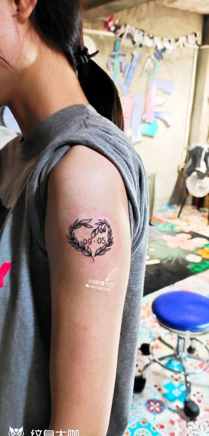 字母纹身图片_手臂花体字纹身图案