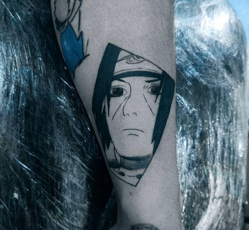 火影迷纹身图片_手臂几何人物火影忍者纹身图案