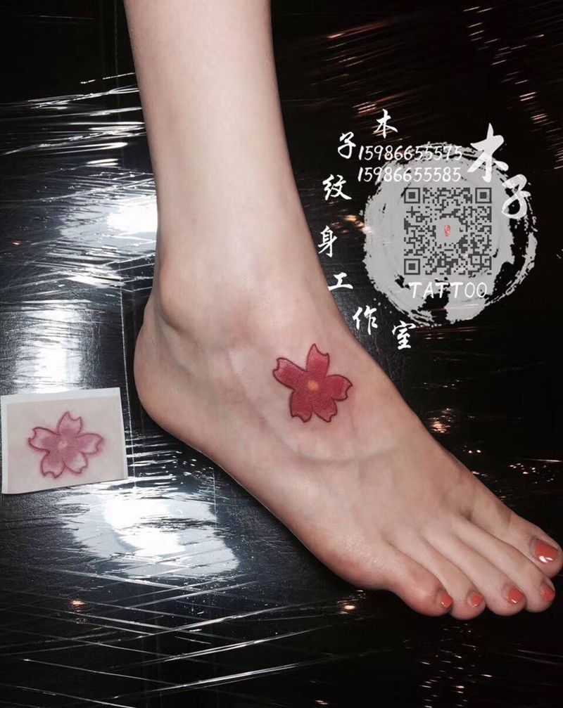 木子纹身图片_成品清新植物纹身图案