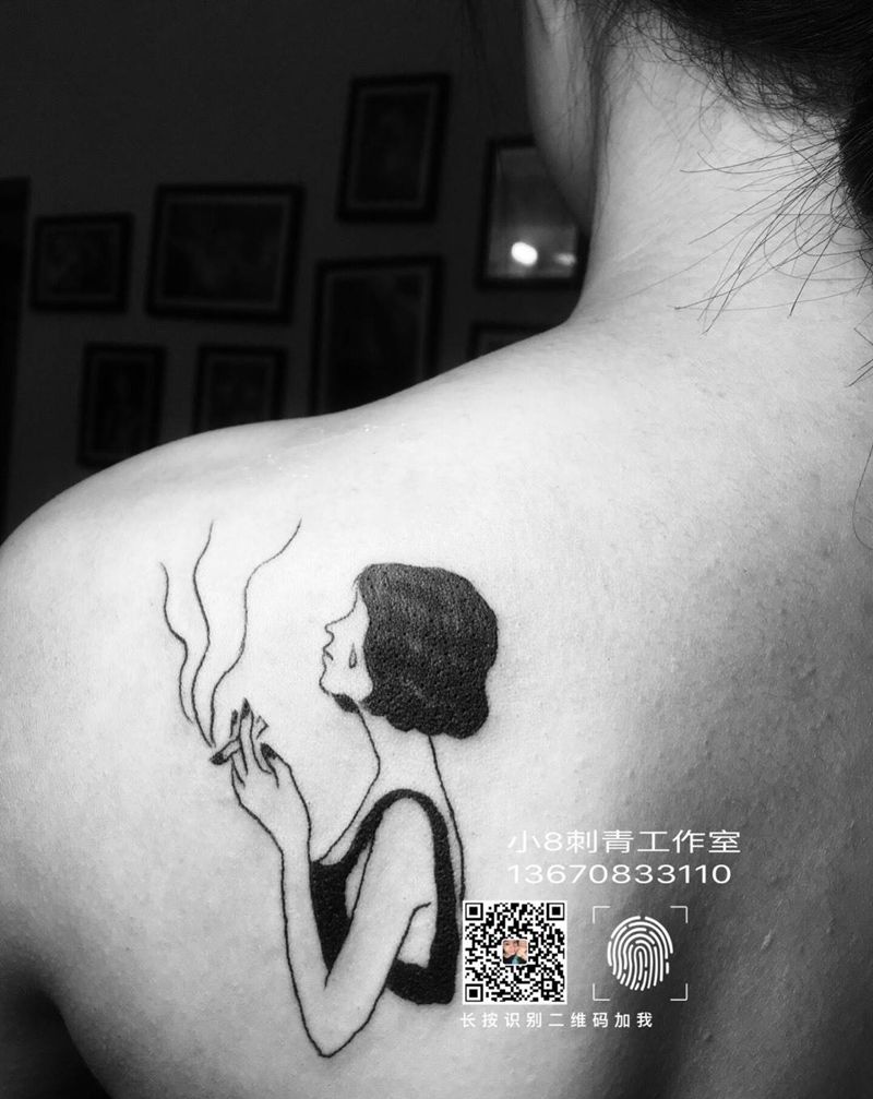 黑灰小图纹身图片