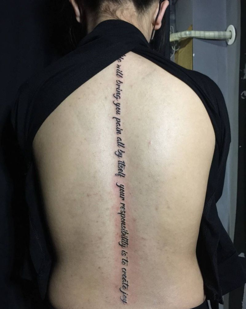 英文纹身图片_成品背部清新原创纹身图案