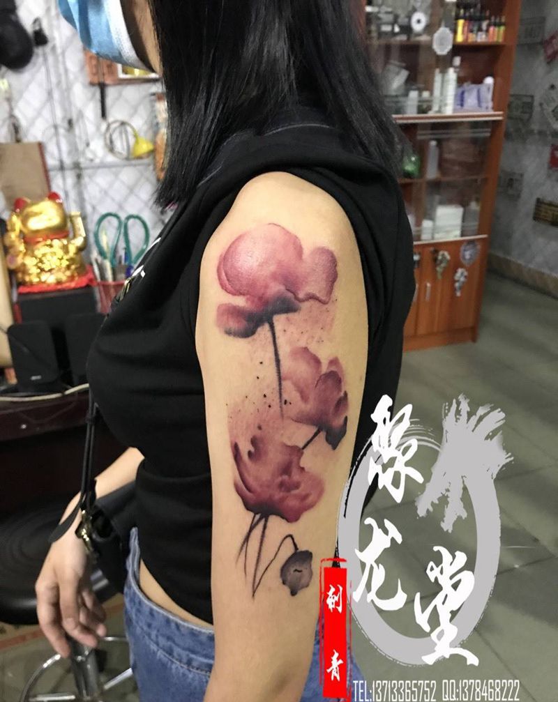 水墨彩纹身图片