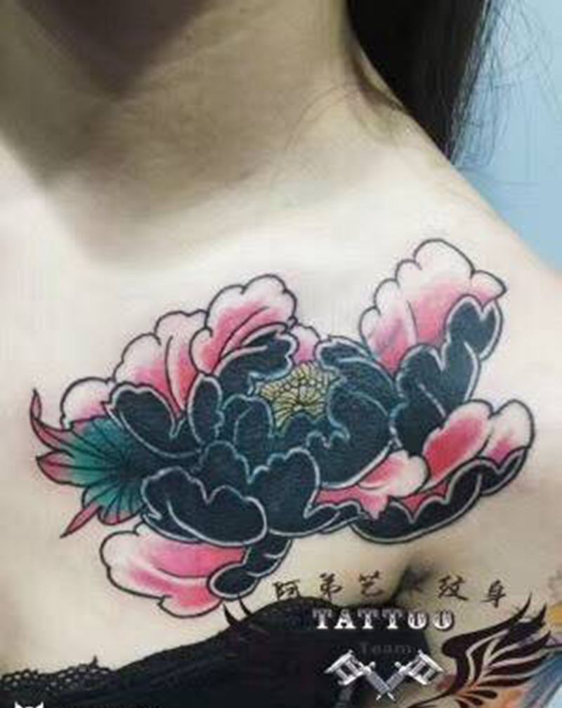 牡丹花纹身图片