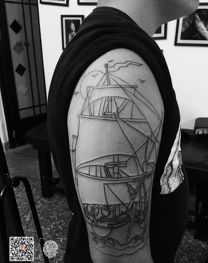 帆船，未完待续纹身图片