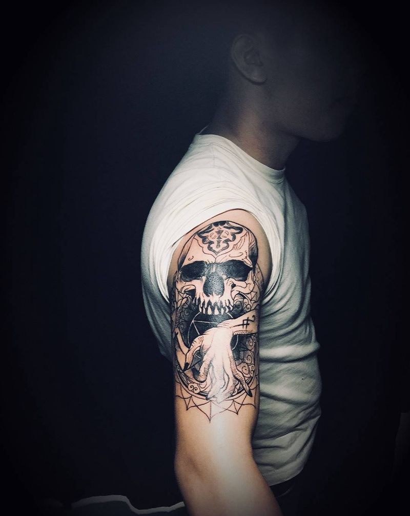 骷髅头纹身图片