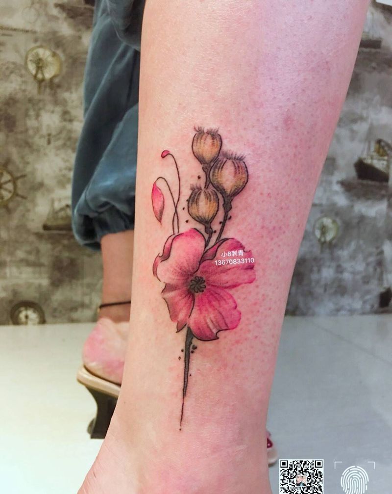 罂粟纹身图片