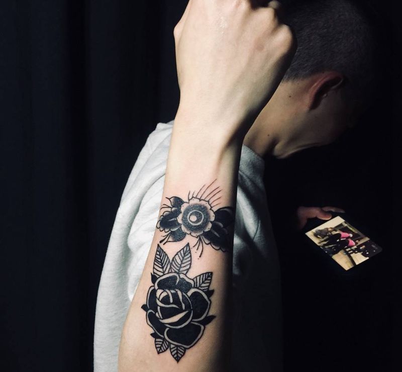 oldschool纹身图片_成品手臂欧美纹身图案