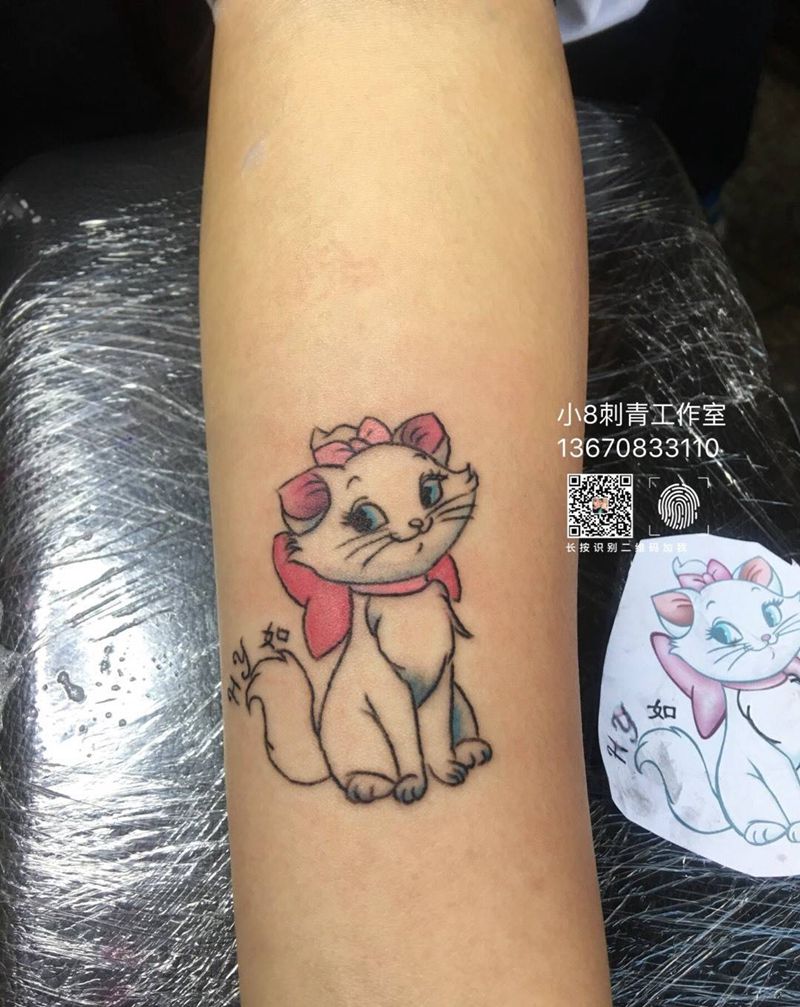 卡通猫咪纹身图片
