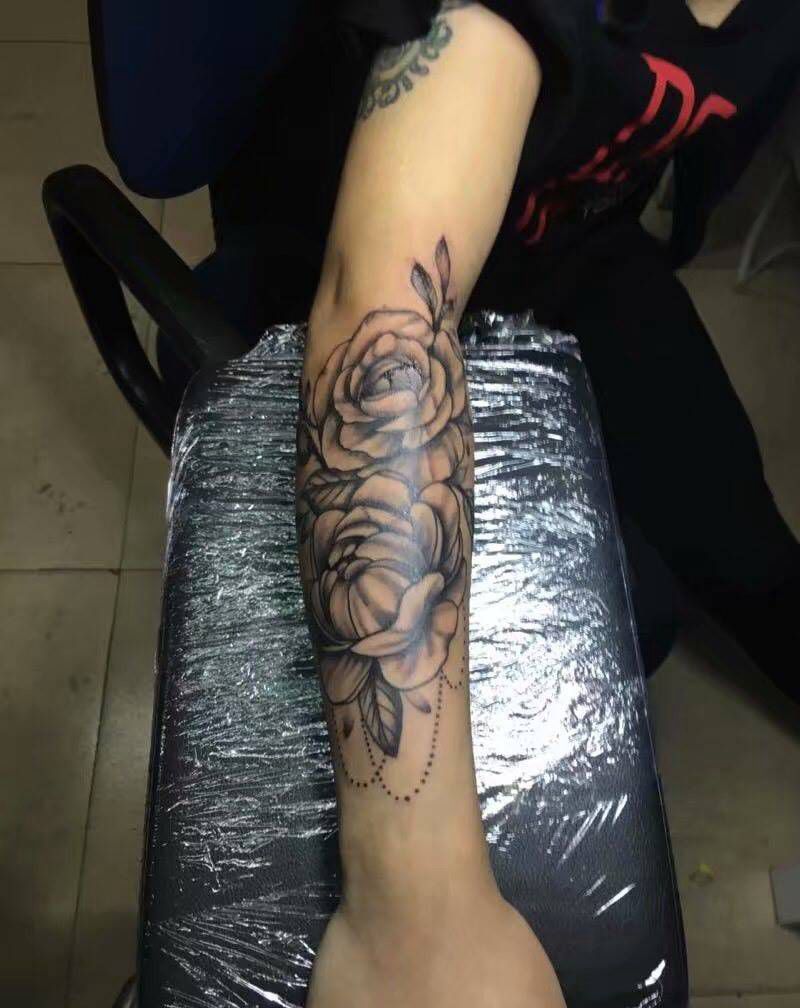 牡丹花纹身图片