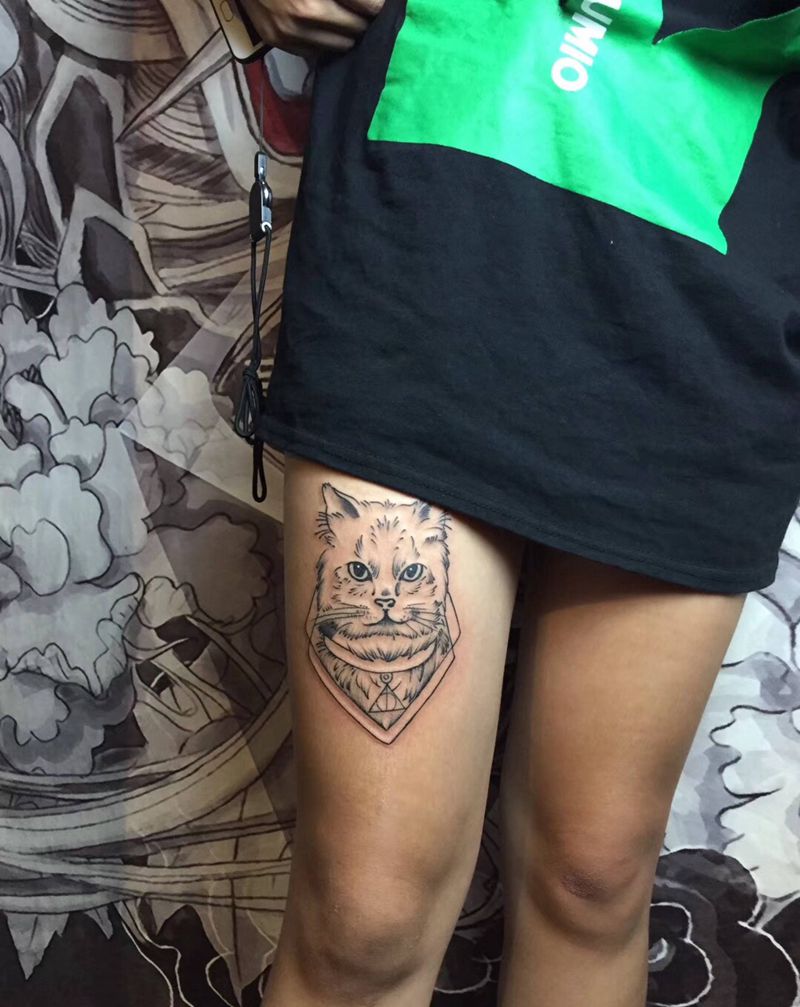 猫纹身图片