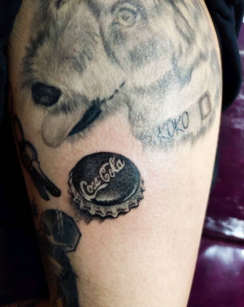 可乐瓶盖纹身图片_手部瓶盖纹身图案