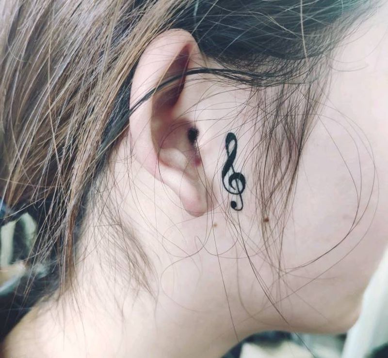 音符（硬核听音乐）纹身图片_图腾纹身图案