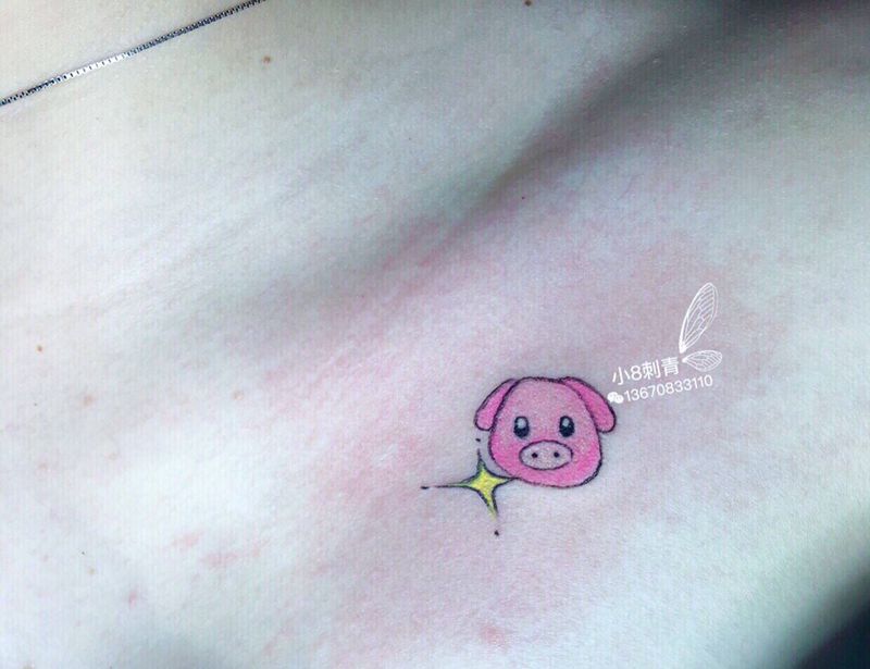 小猪纹身图片
